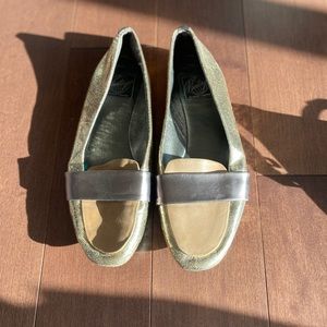 Size 6.5 Gold Jeffrey Campbell loafers